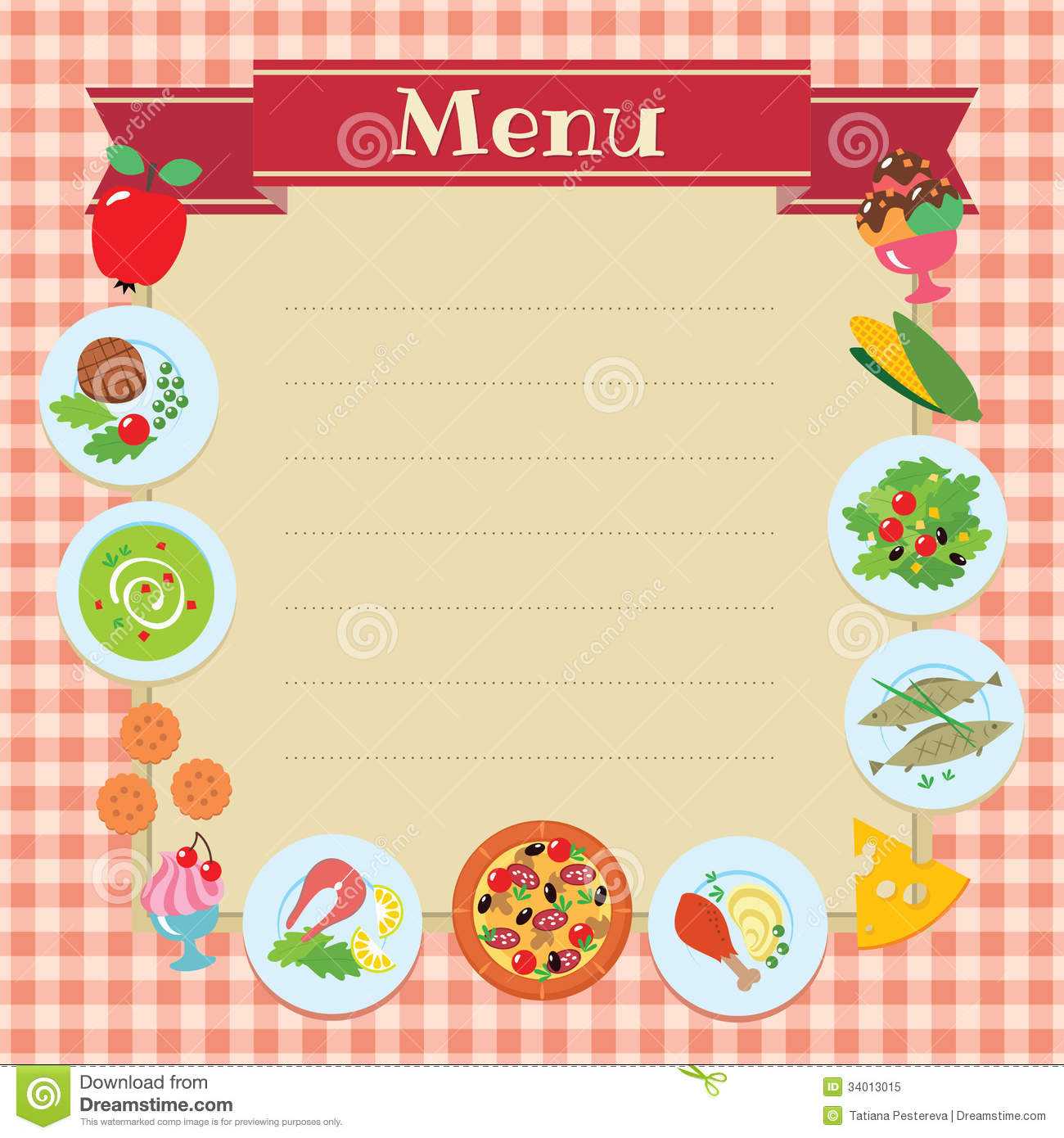 Cafe Or Restaurant Menu Template Stock Vector – Illustration Pertaining To Empty Menu Template