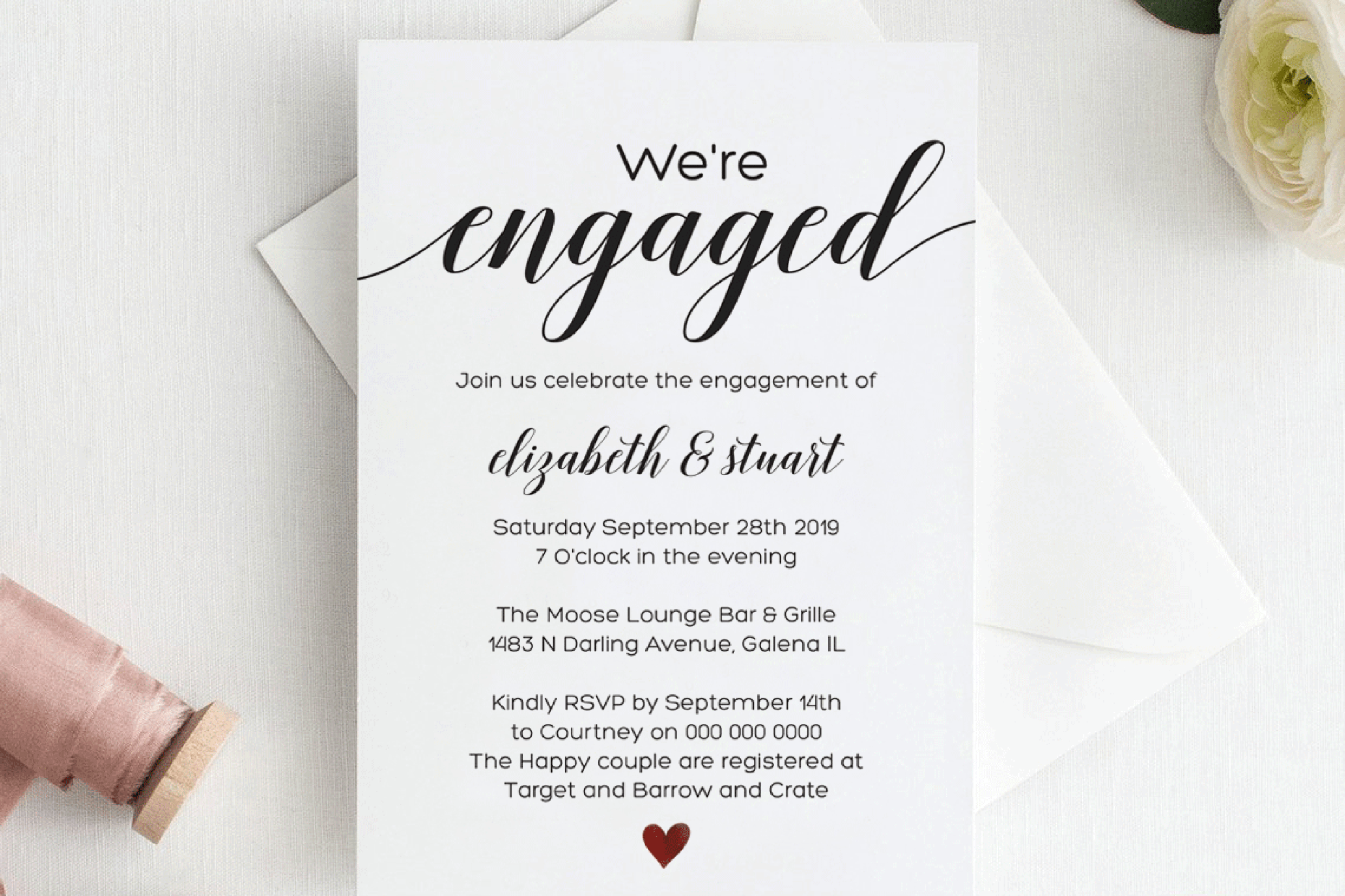Calligraphy Engagement Invitation Template Script Engagement Within Engagement Invitation Card Template