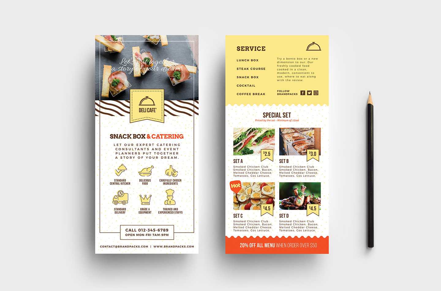 Catering Service Dl Card Template - Psd, Ai & Vector Regarding Dl Card Template