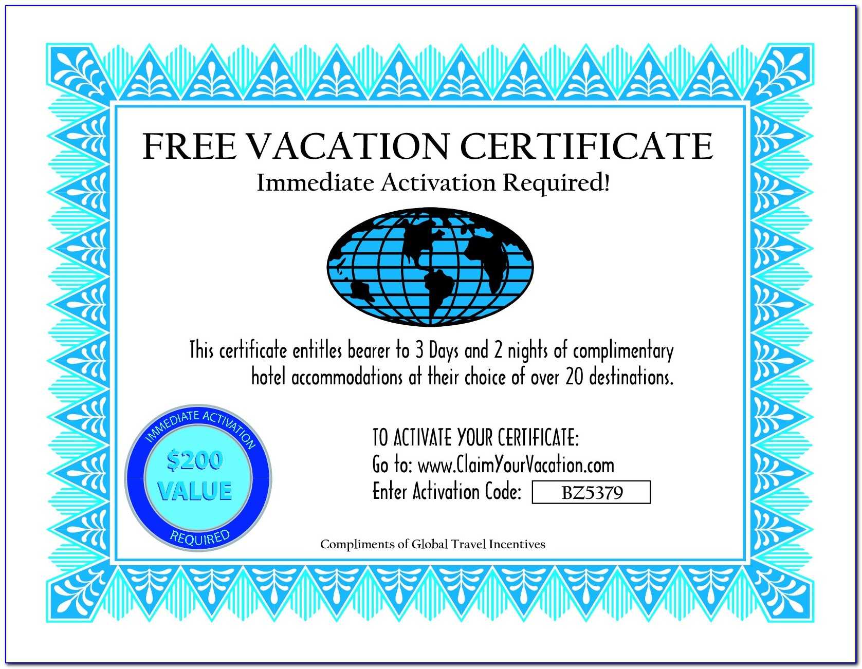 Catholic Baptism Certificate Template Word - Template Intended For Free Travel Gift Certificate Template