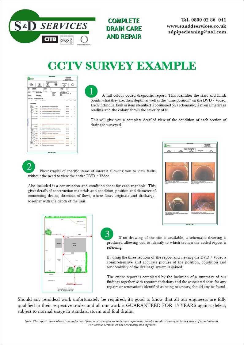 Cctv Surveying – S & D Plumbing And Drainage, Somerset Intended For Drainage Report Template