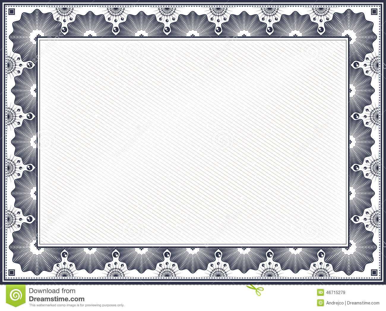 Certificate Border Stock Vector. Illustration Of Achievement With Regard To Free Printable Certificate Border Templates