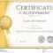 Certificate Of Achievement Template In Vector Stock Vector Regarding Free Certificate Of Excellence Template