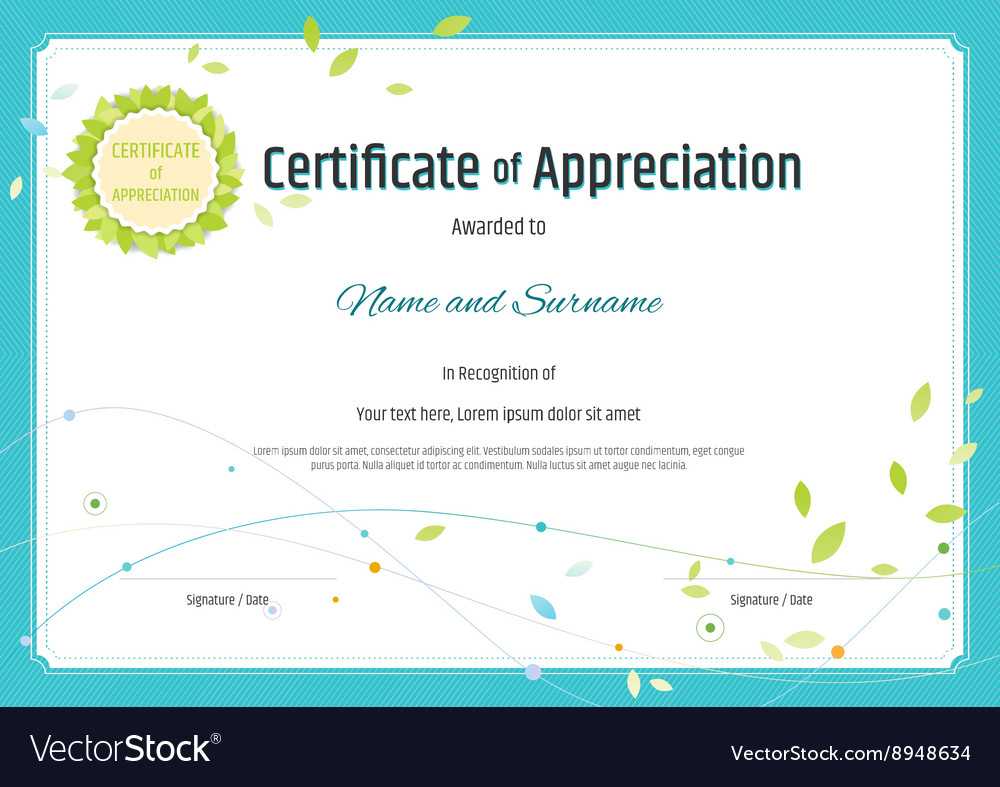 Certificate Of Appreciation Template Nature Theme Inside Free Certificate Of Appreciation Template Downloads