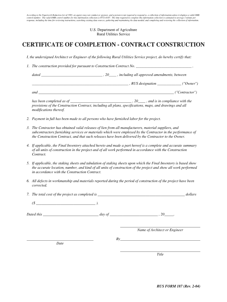 Certificate Of Completion Construction Pdf - Fill Online Regarding Construction Certificate Of Completion Template