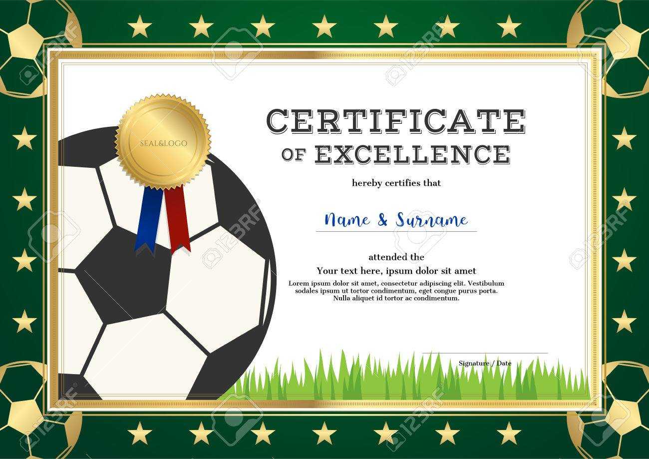 Certificate Of Excellence Template In Sport Theme For Football.. In Football Certificate Template
