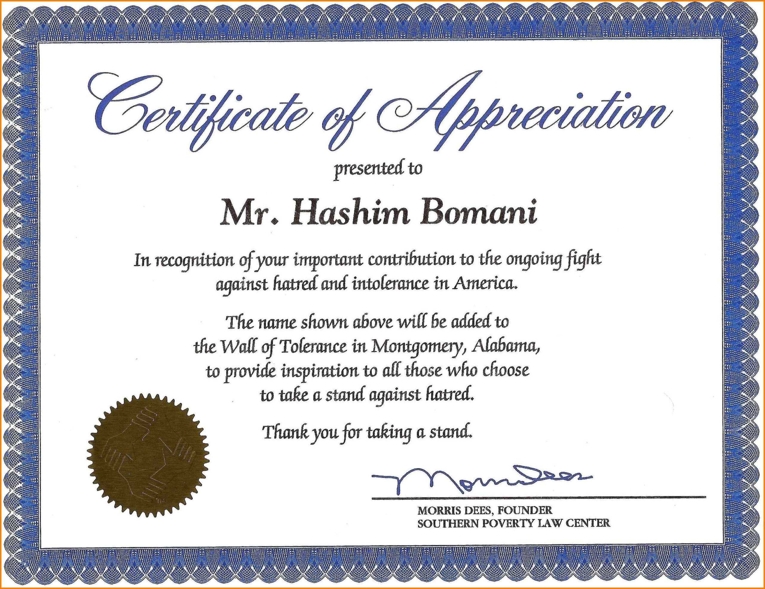 Certificate Of Recognition Wording Copy Certificate Regarding Free Template For Certificate Of Recognition