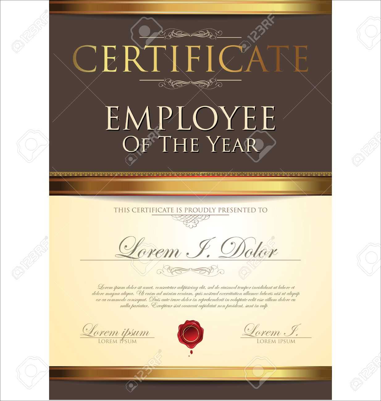 Certificate Template, Employee Of The Year With Employee Of The Year Certificate Template Free