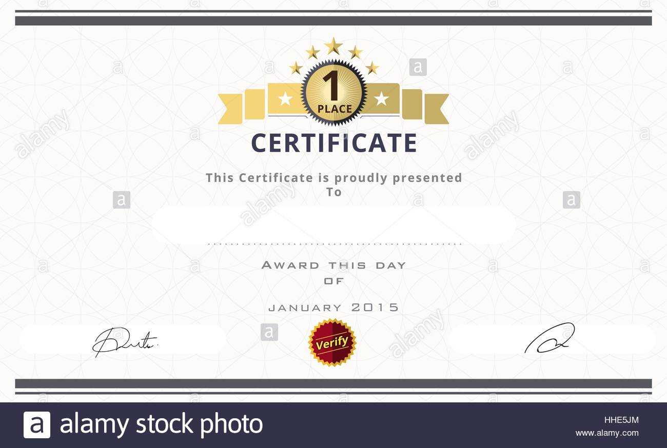 Certificate Template With First Place Concept. Certificate Intended For First Place Certificate Template