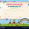 Certificate Template With Kids In Playground Intended For Free Kids Certificate Templates