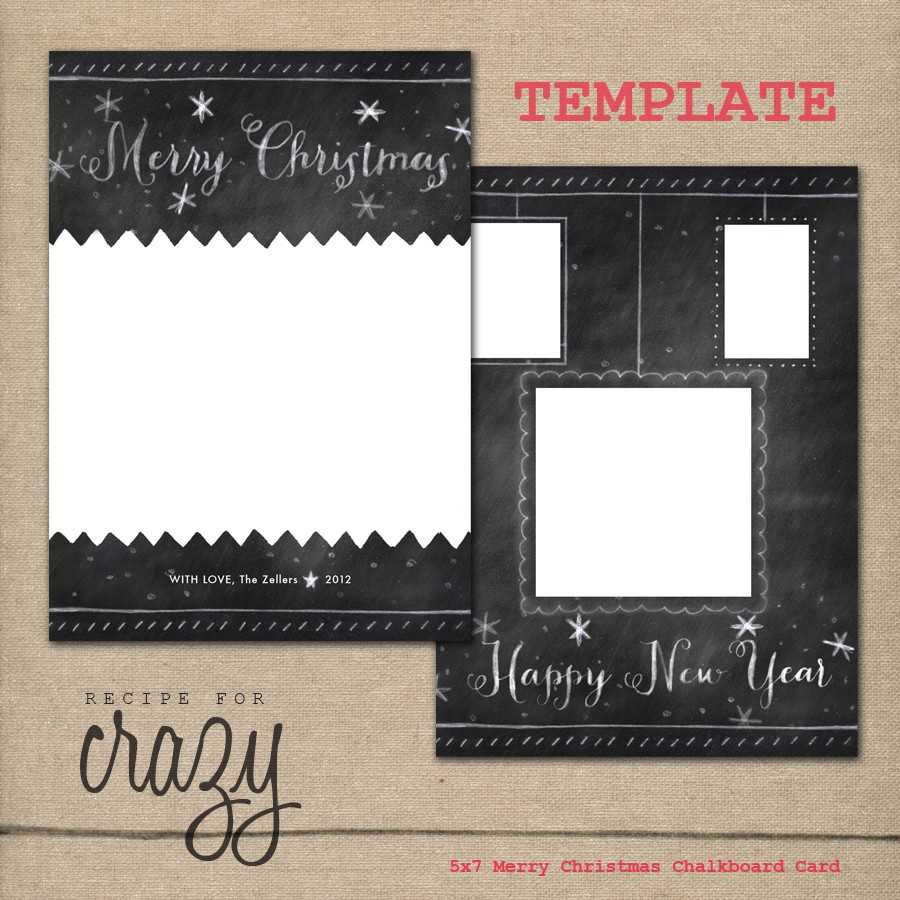 Chalkboard Christmas Card Template Free Penaime Com Holiday Within Free Christmas Card Templates For Photographers