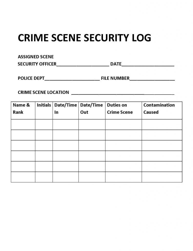 Chapter 8: Crime Scene Management – Introduction To Criminal With Regard To Crime Scene Report Template