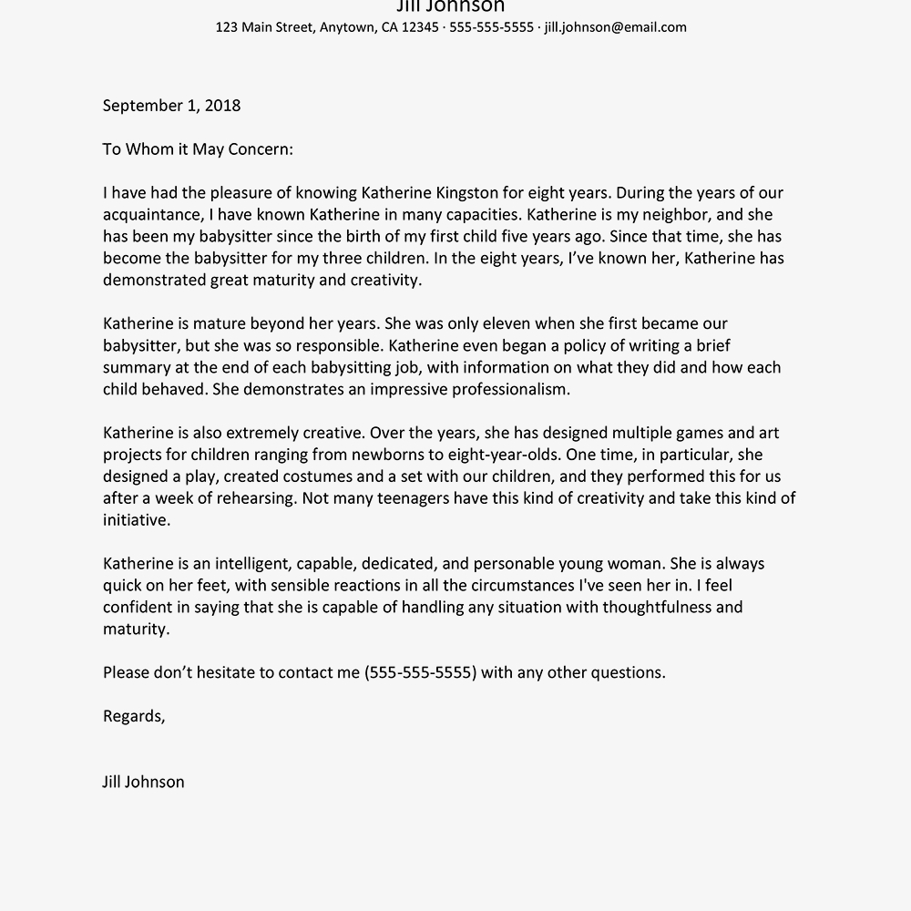Character Reference Letter Example – Tunu.redmini.co In Example And Template For Personal Or Character Reference Letter