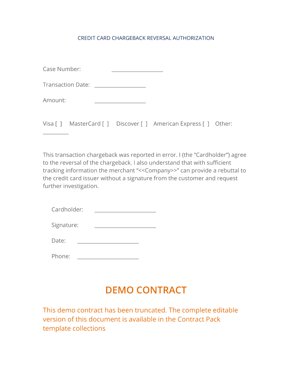 Chargeback Reversal Agreement (Standard) – 3 Easy Steps For Corporate Credit Card Agreement Template