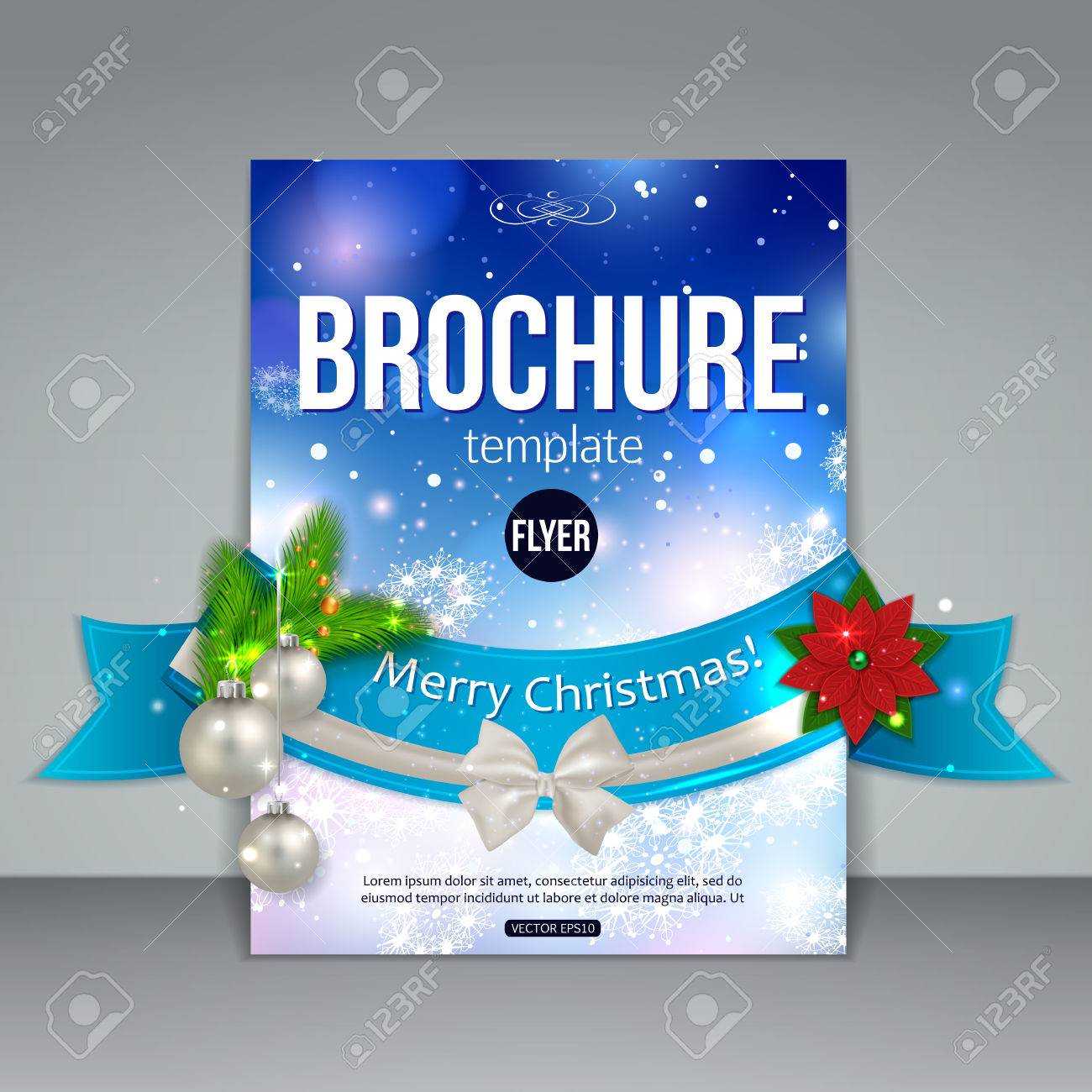 Christmas Brochure Template. Abstract Flyer Design With Xmas.. With Christmas Brochure Templates Free