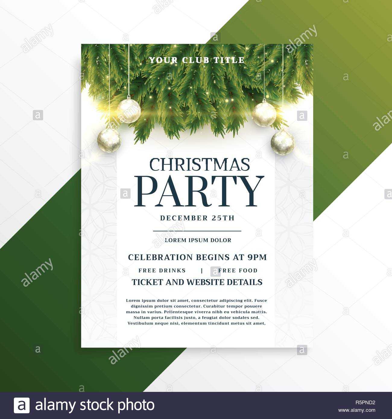 Christmas Holiday Party Flyer Design Template Stock Vector In Free Holiday Party Flyer Templates