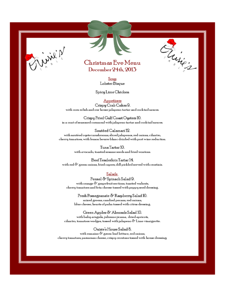 Christmas Menu Template – 17 Free Templates In Pdf, Word Regarding Christmas Day Menu Template