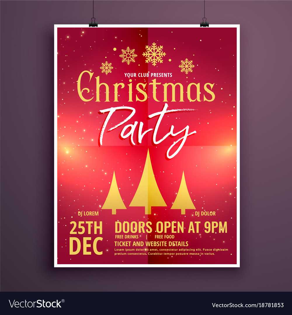 Christmas Party Flyer Design Template Card Intended For Free Christmas Party Flyer Templates