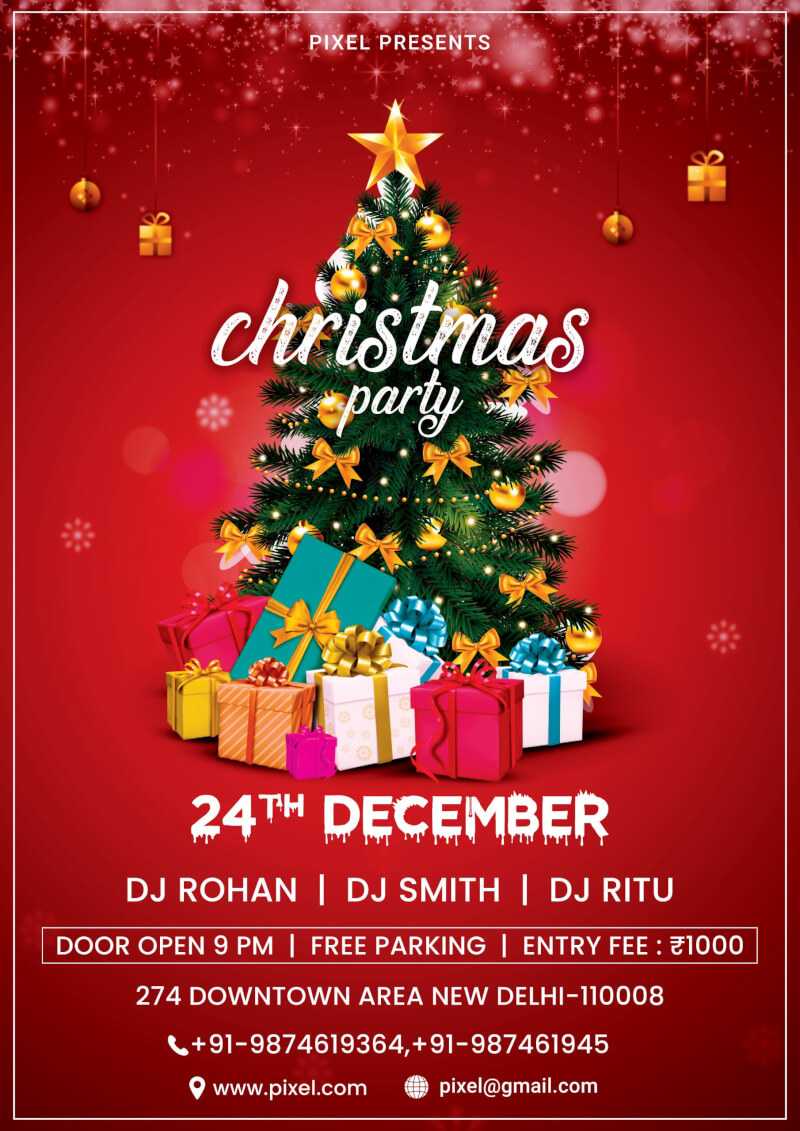Christmas Party Flyer Free Psd Template | Psddaddy In Christmas Flyer Template Word