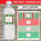 Christmas Water Bottle Labels Template – Red & Green Within Drink Bottle Label Template