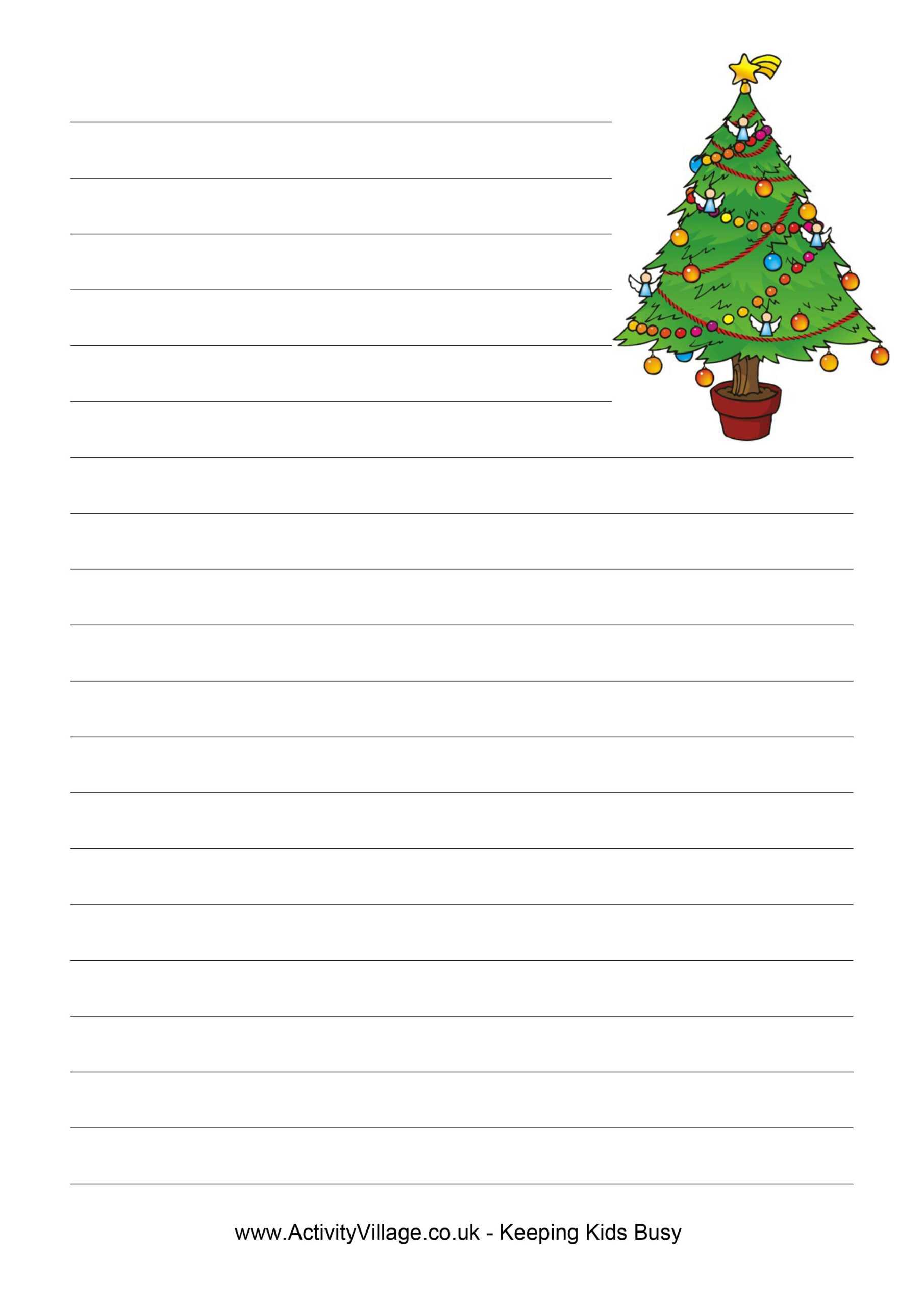 Christmas Writing Paper With Christmas Note Paper Template
