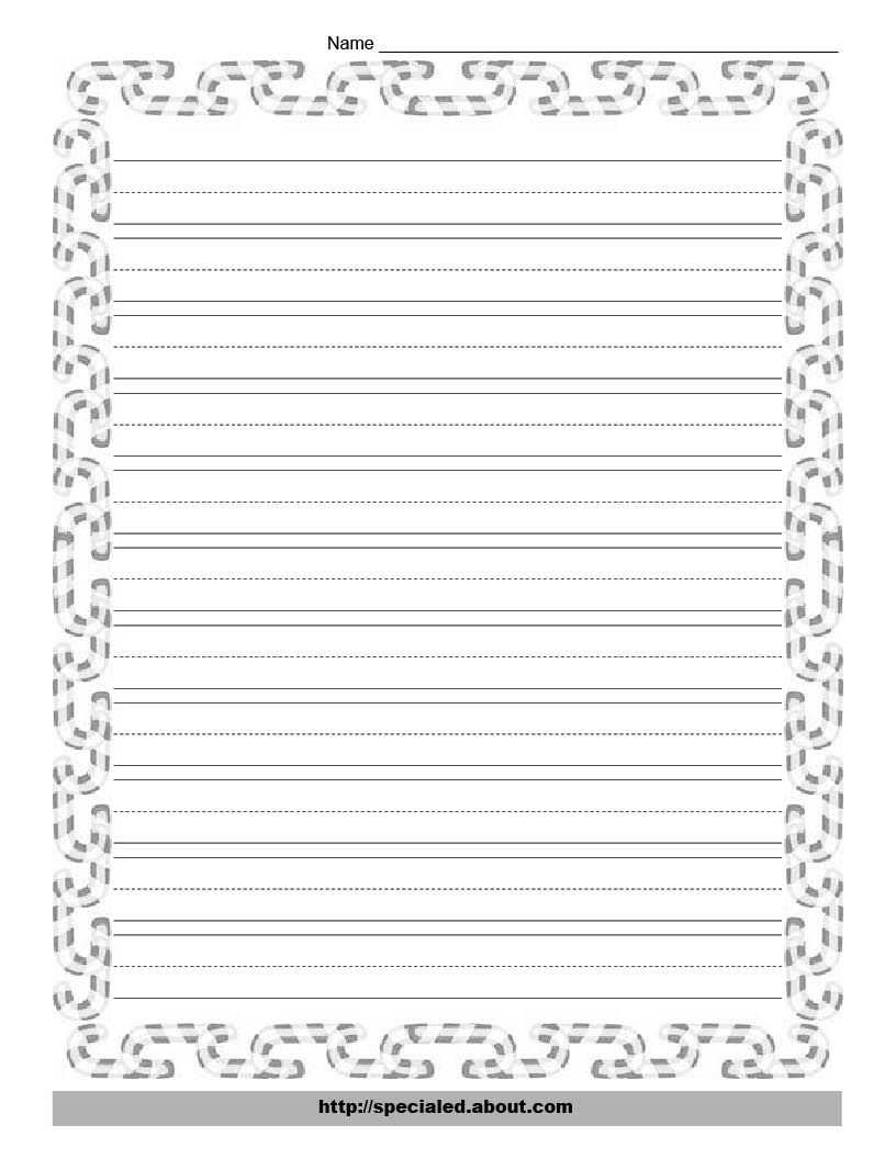 Christmas Writing Paper With Decorative Borders Intended For Christmas Note Paper Template