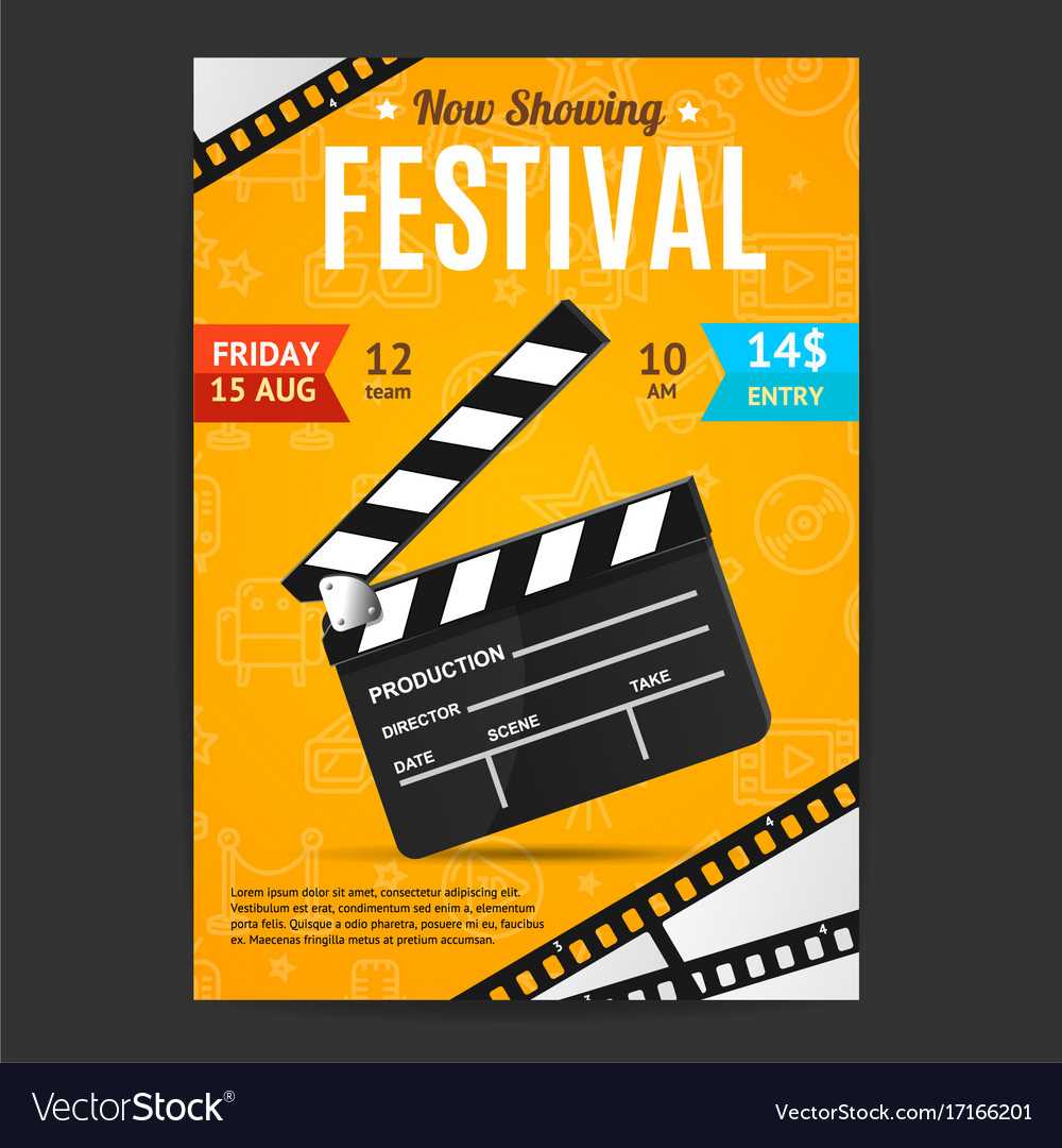 Cinema Movie Festival Poster Card Template Intended For Film Festival Brochure Template