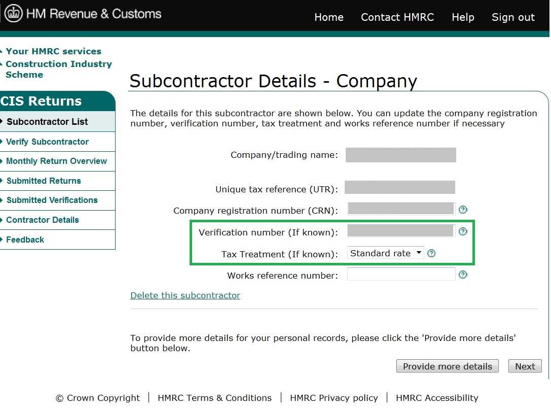 Cis Contractor – How To File Cis Return Online Intended For Cis Invoice Template Subcontractor