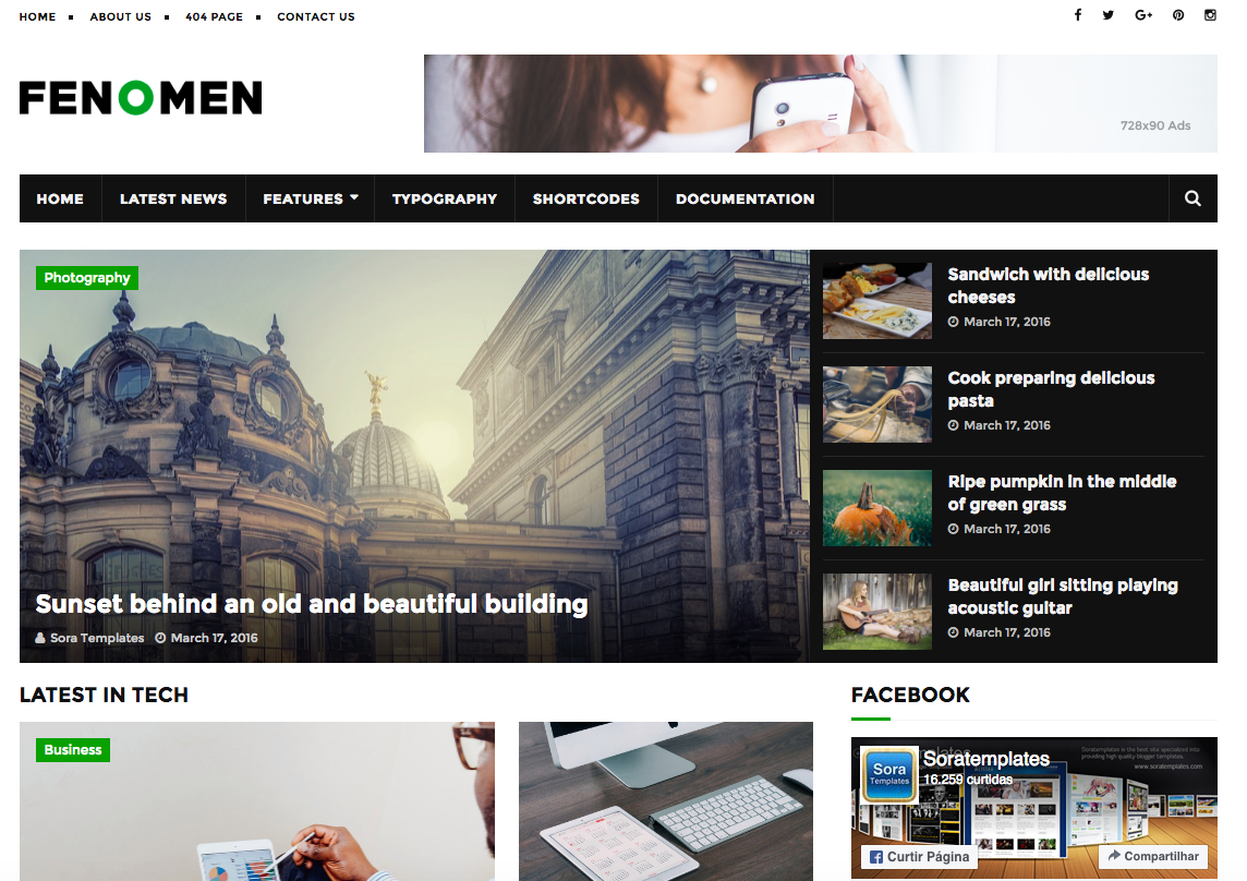 Clean Responsive News, Magazine Blogger Theme *fenomen With Free Blogger Templates For Business