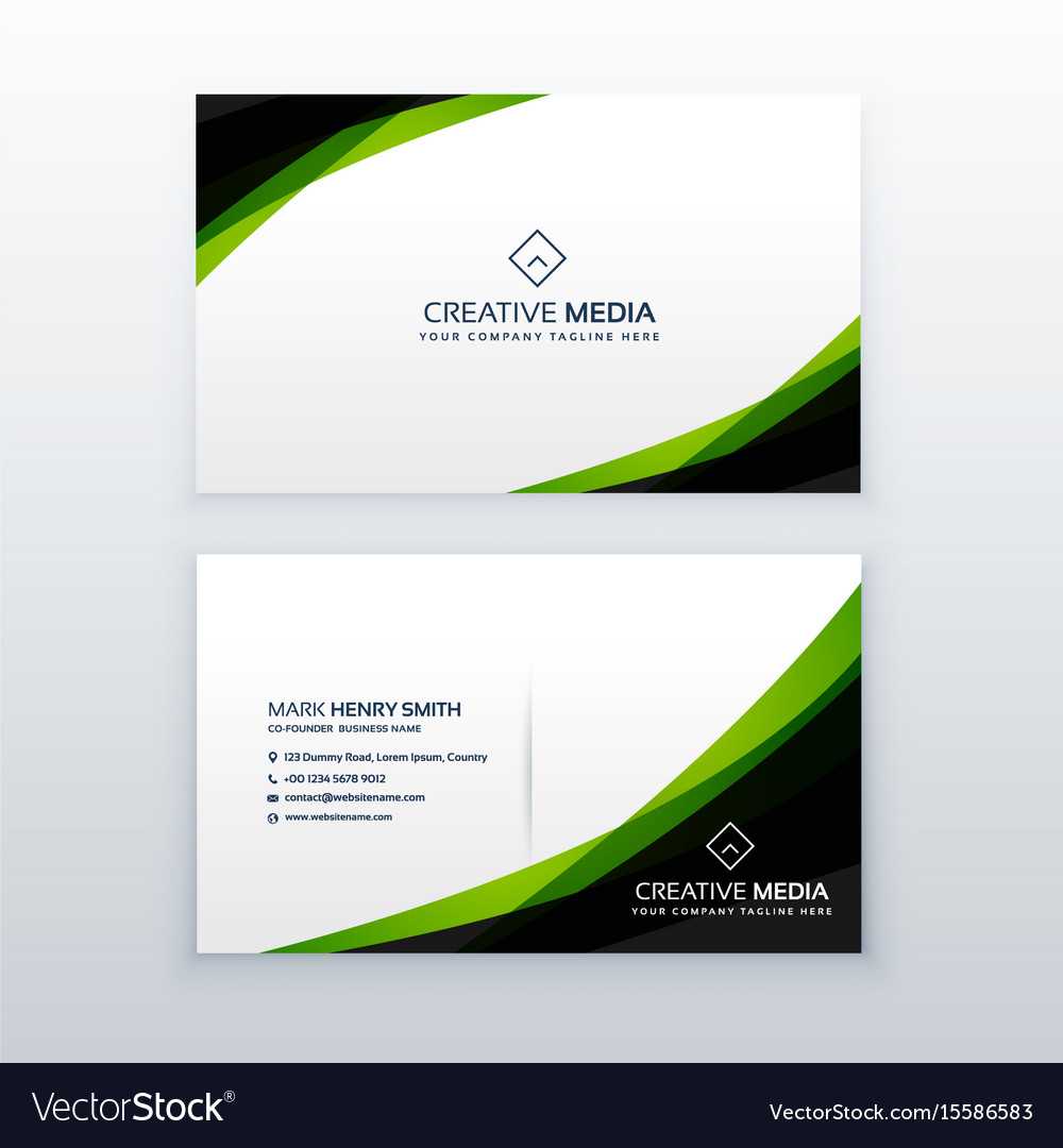 Clean Simple Green Business Card Design Template With Designer Visiting Cards Templates