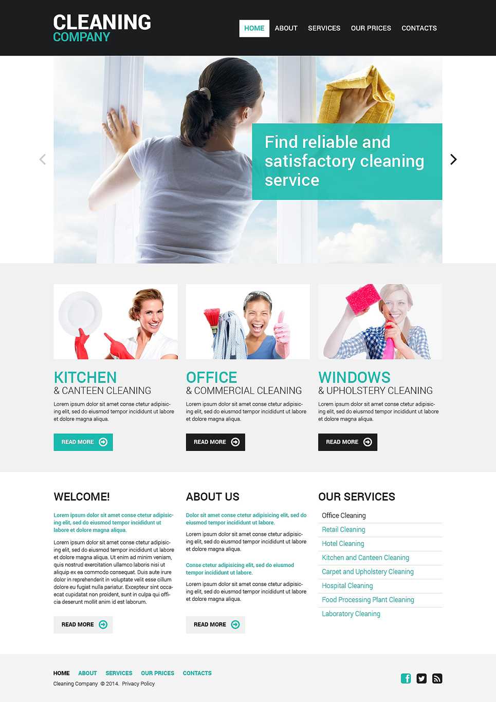 Cleaning Company Responsive Website Template Inside Flyers For Cleaning Business Templates