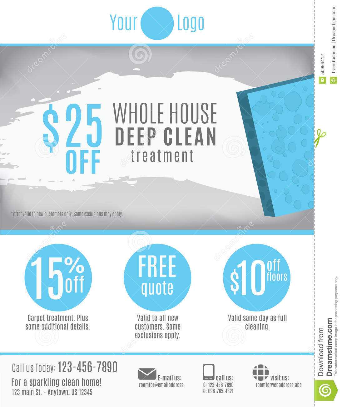 Cleaning Service Flyer Template Advertisement Stock Vector Pertaining To Cleaning Company Flyers Template
