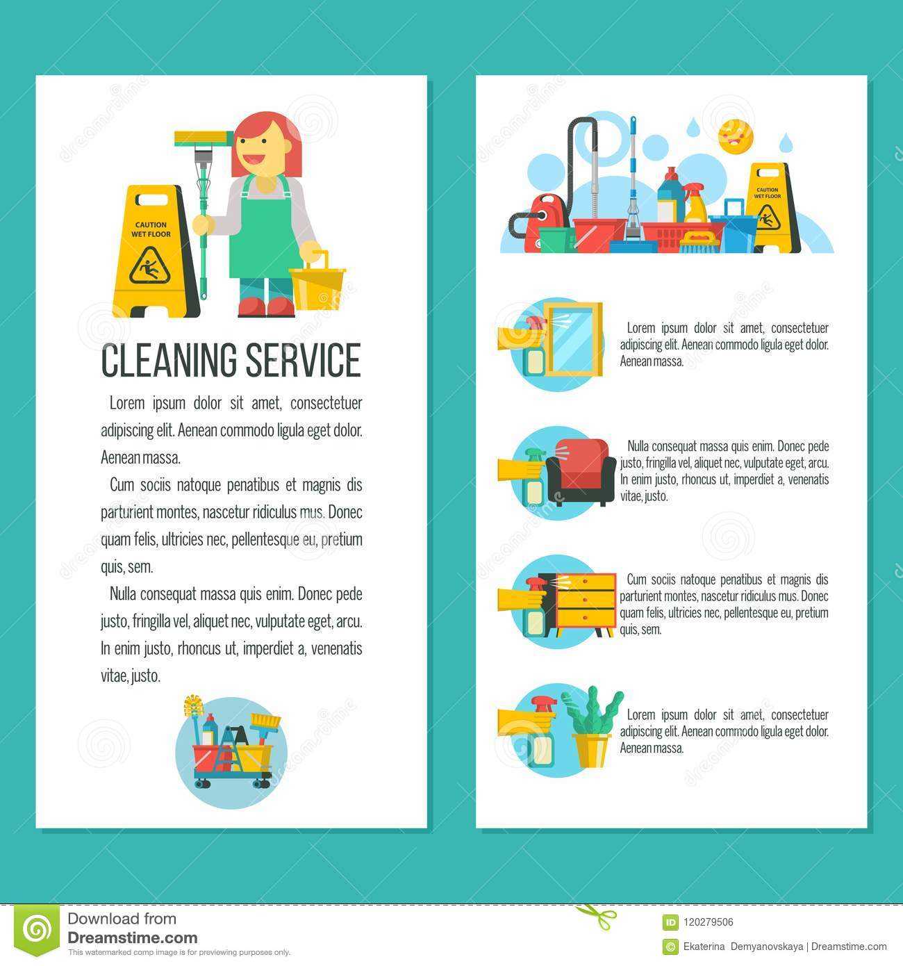 Cleaning Service. Vector Illustration. Stock Vector For Flyers For Cleaning Business Templates