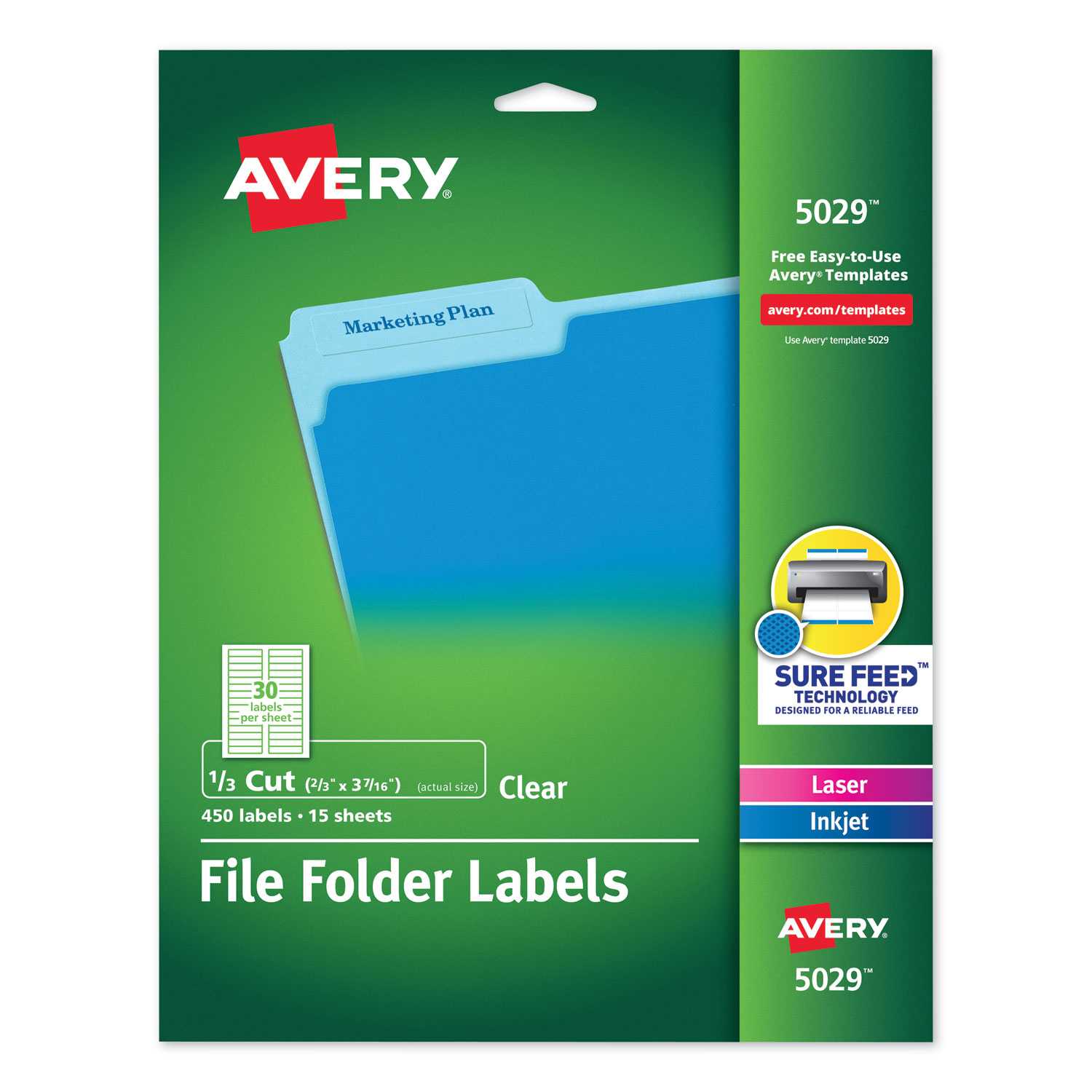 Clear Permanent File Folder Labels With Sure Feed Technology Pertaining To Free Labels Template 16 Per Sheet