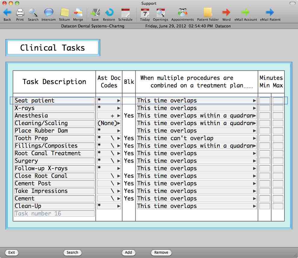 Clinical Tasks | Datacon Dental Systems For Dental Treatment Notes Template