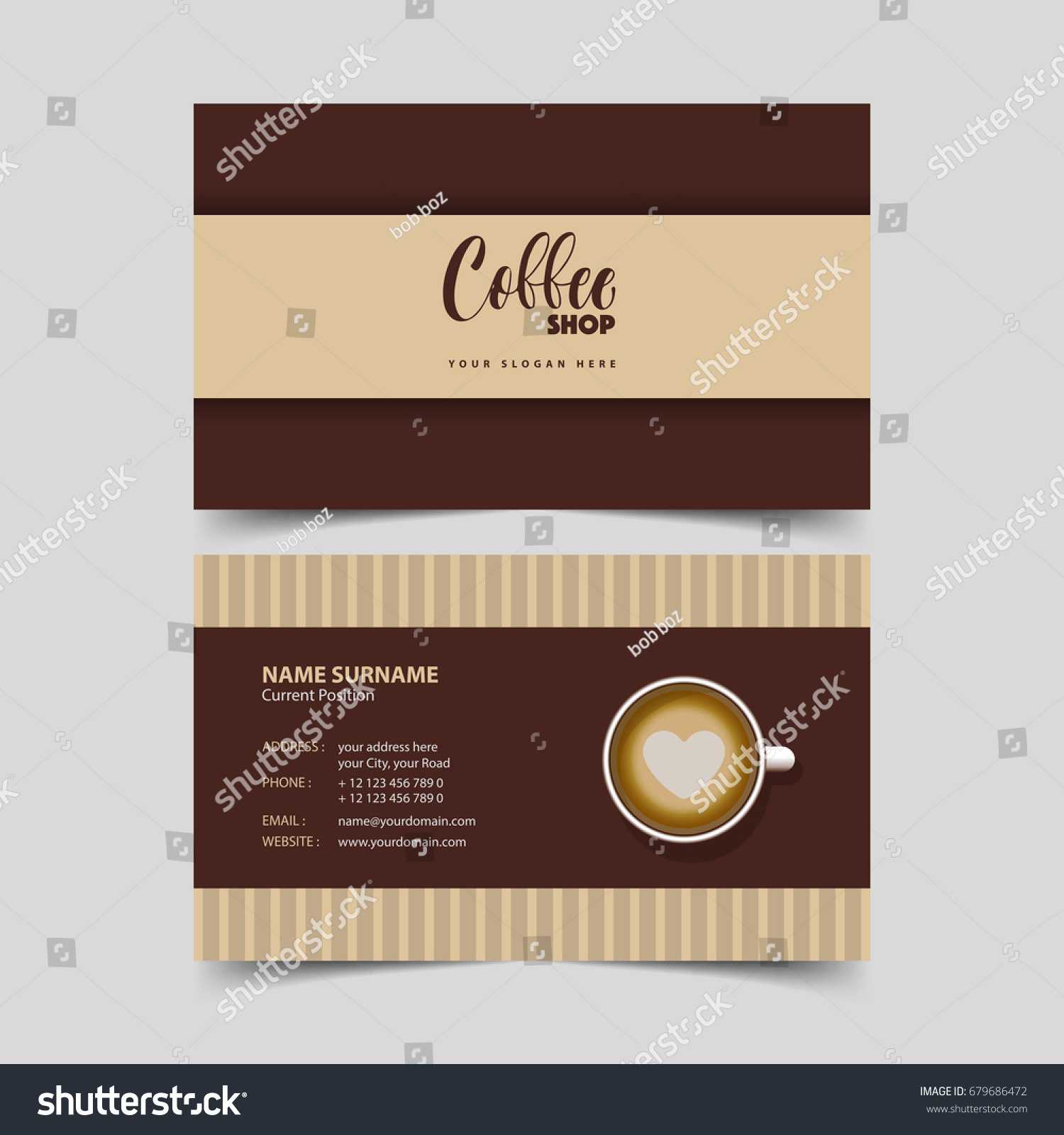 Coffee Shop Business Card Design Template Stock Vector With Coffee Business Card Template Free