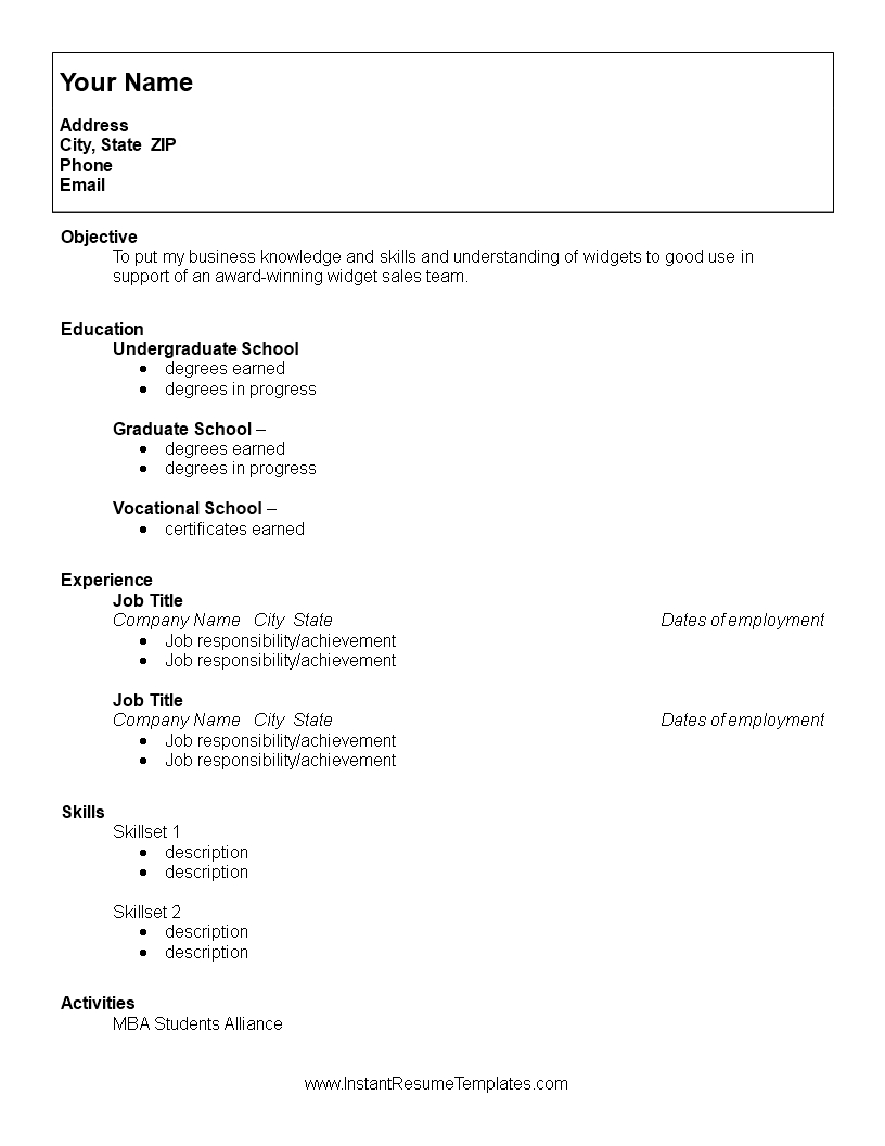 College Student Resume | Templates At Allbusinesstemplates With College Student Resume Template Microsoft Word