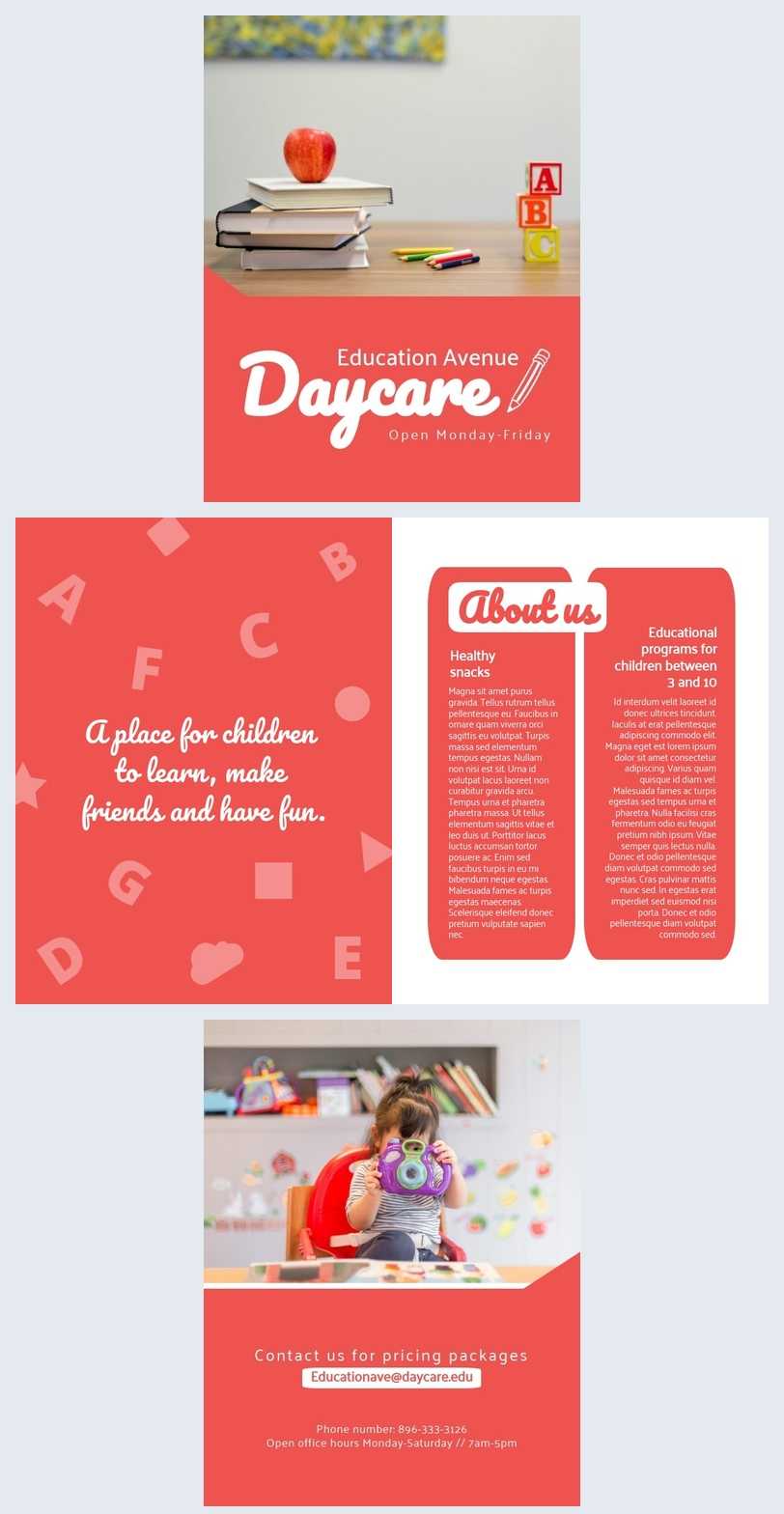 Colorful Daycare Brochure Template – Flipsnack Inside Daycare Brochure Template