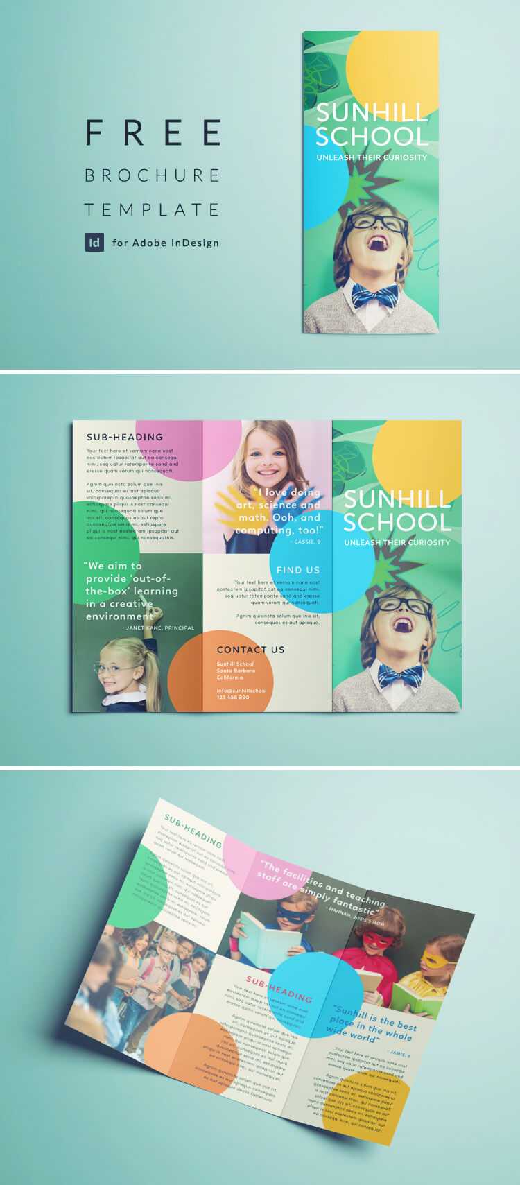 Colorful School Brochure – Tri Fold Template | Download Free With Free Education Flyer Templates