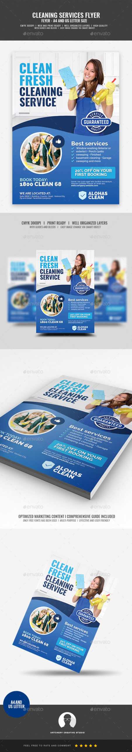Commercial Cleaning Graphics, Designs & Templates Within Commercial Cleaning Flyer Templates