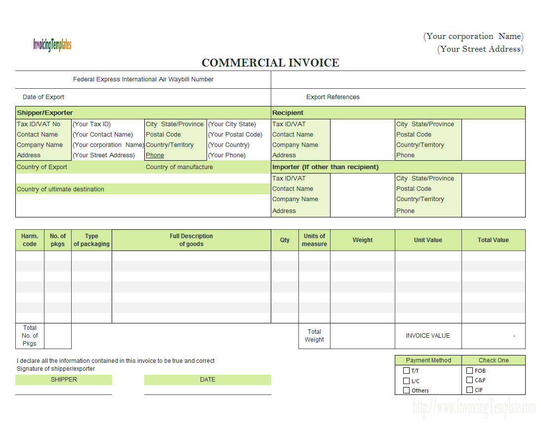 Commercial Invoice Templates – 20 Results Found Regarding Commercial Invoice Template Word Doc