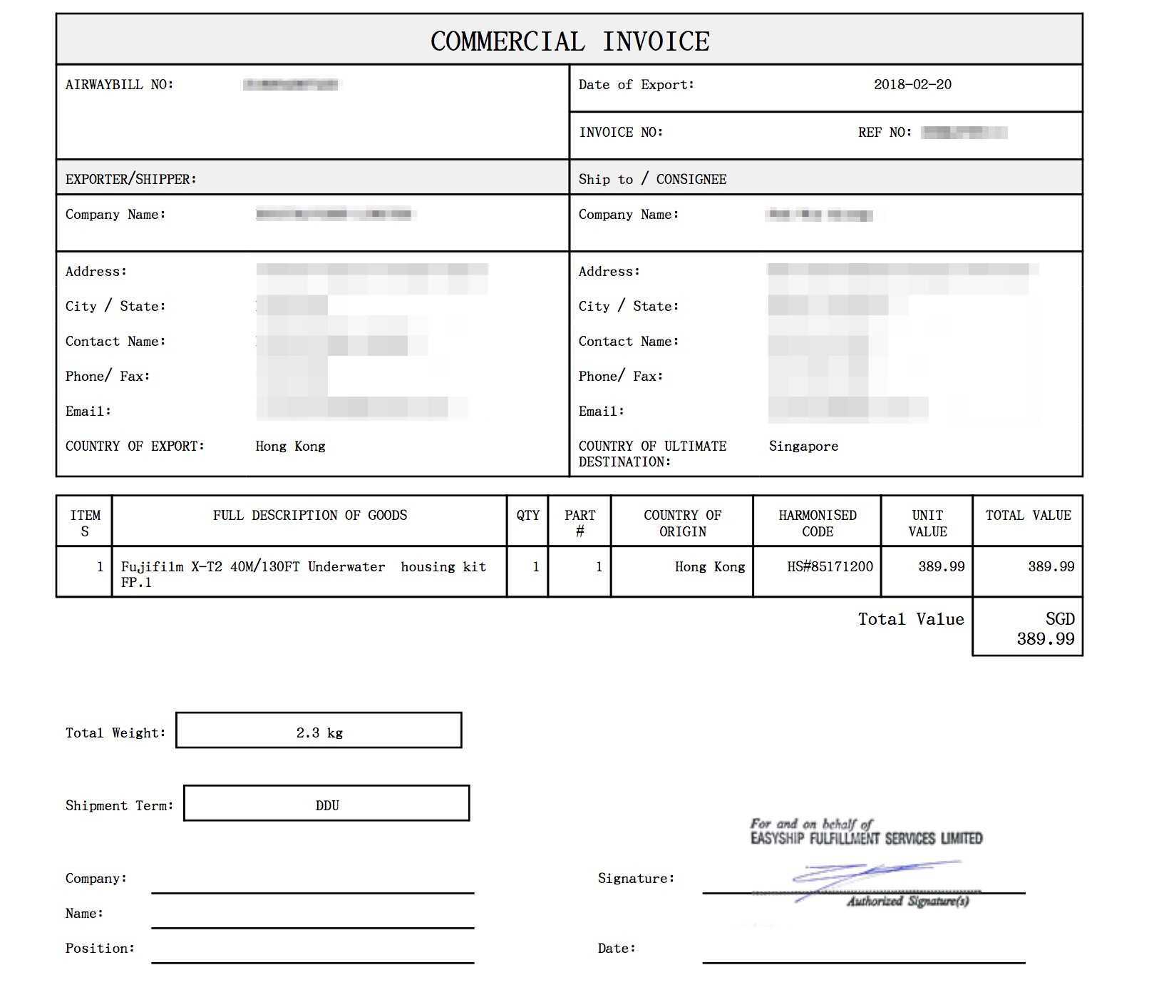 Commercial Invoices Explained | Easyship Blog Pertaining To Customs Commercial Invoice Template