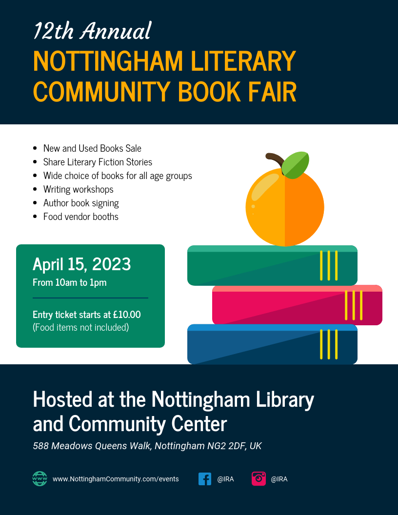Community Book Fair Event Flyer Template Intended For Community Event Flyer Template