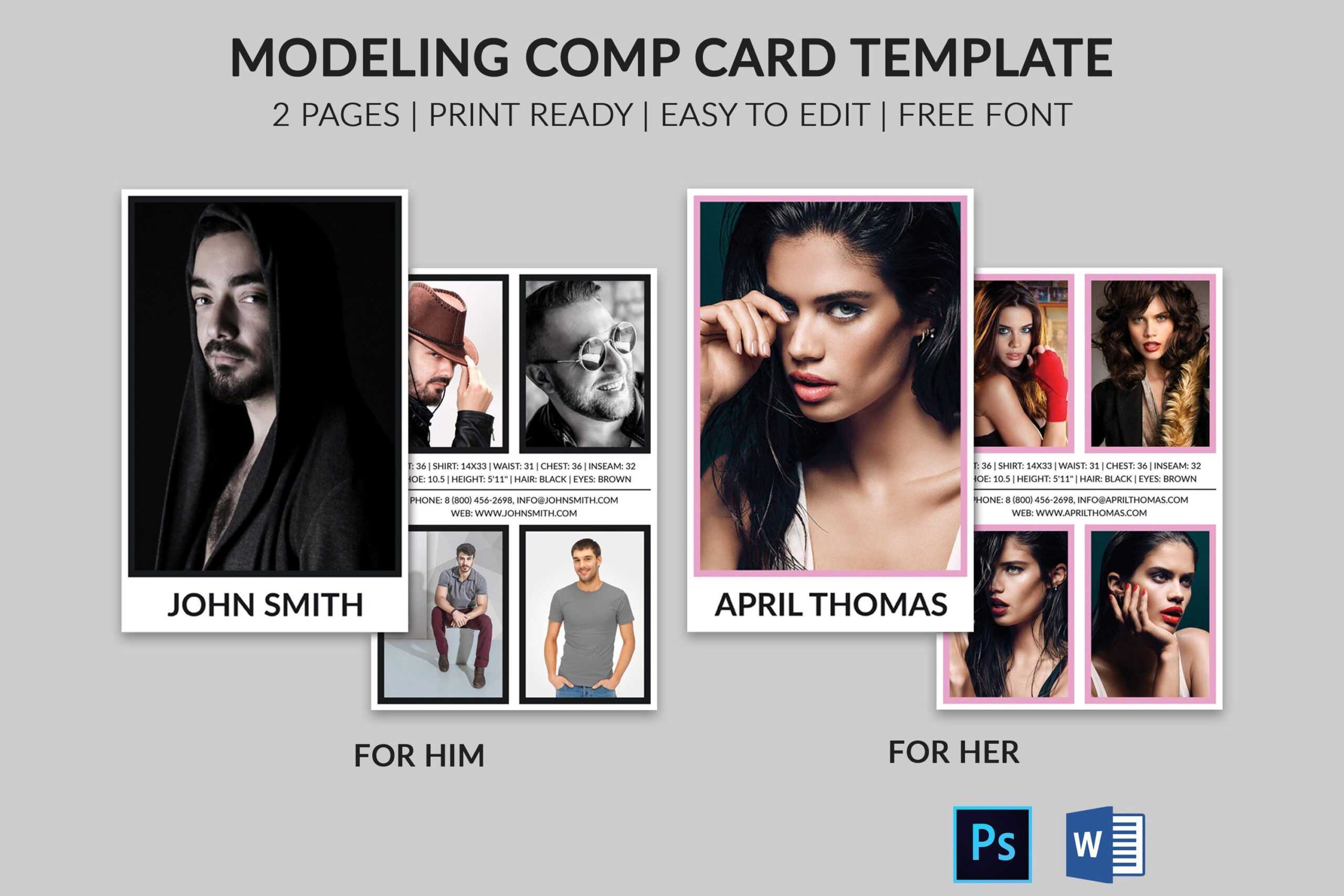 Comp Card Template – Colona.rsd7 In Free Comp Card Template