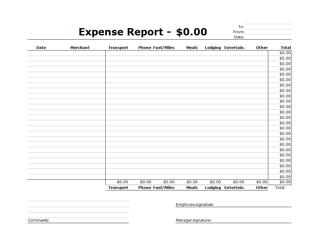 Company Expense Report Excel Spreadsheet | Templates At Throughout Company Expense Report Template