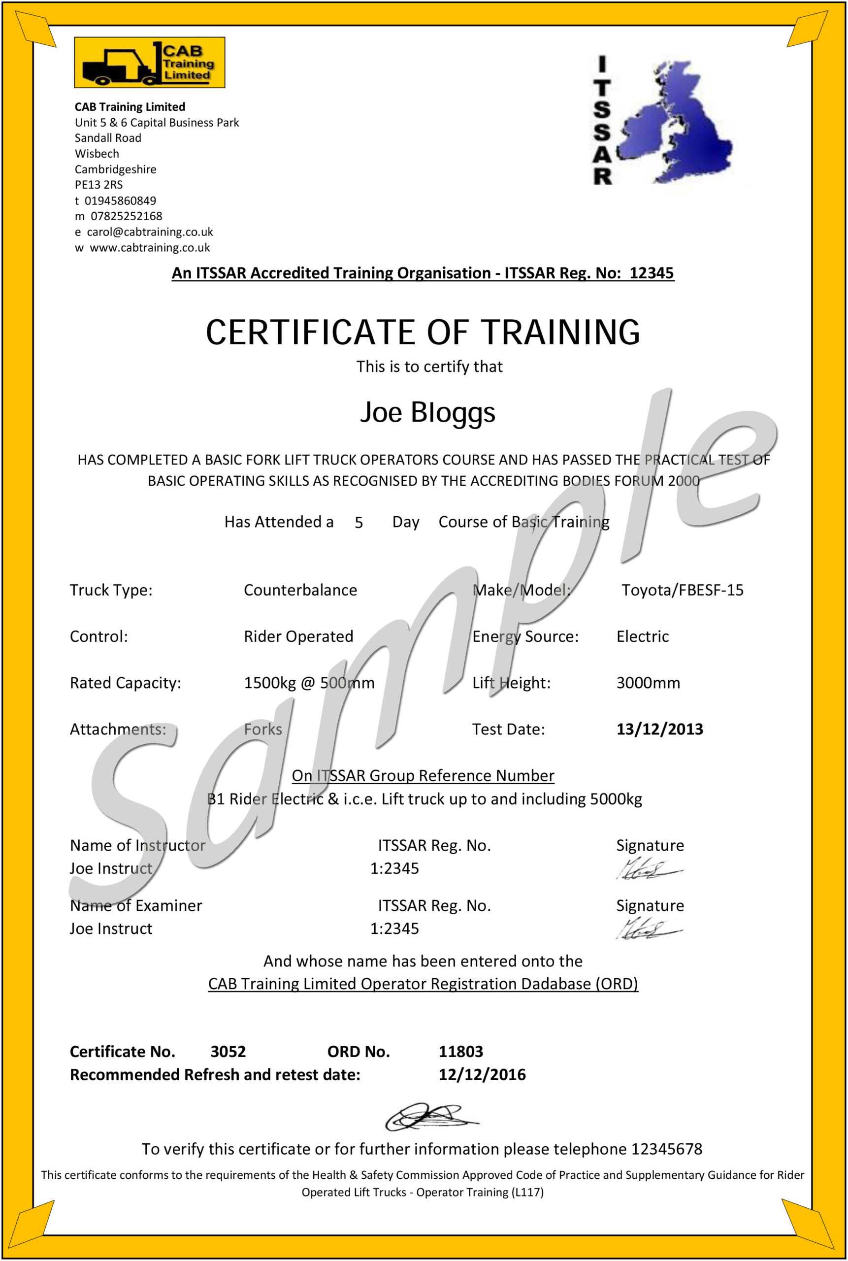 Company Forklift License: Engage Project. Intended For Forklift Certification Card Template