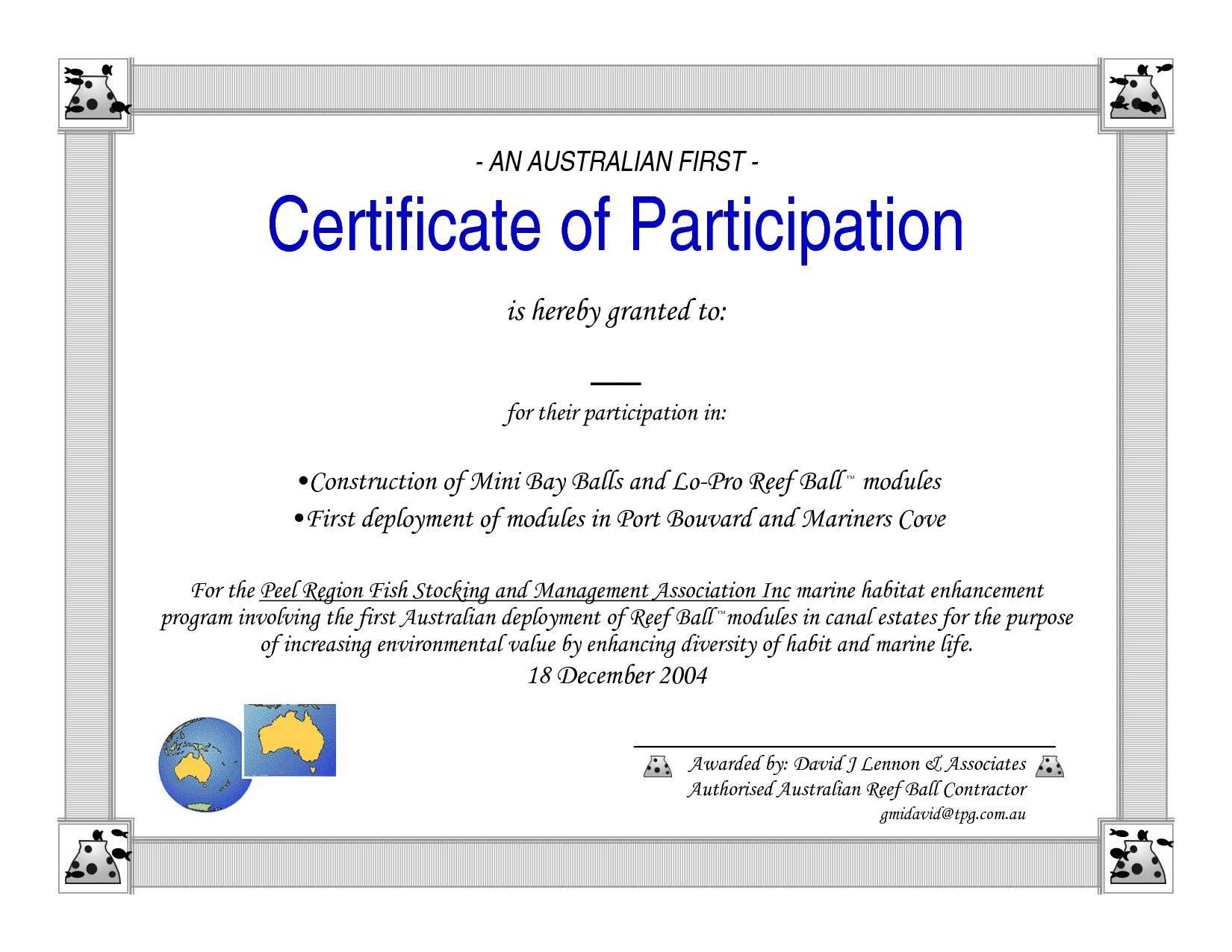 Conference Certificate Of Participation Template – Tunu With Regard To Conference Participation Certificate Template