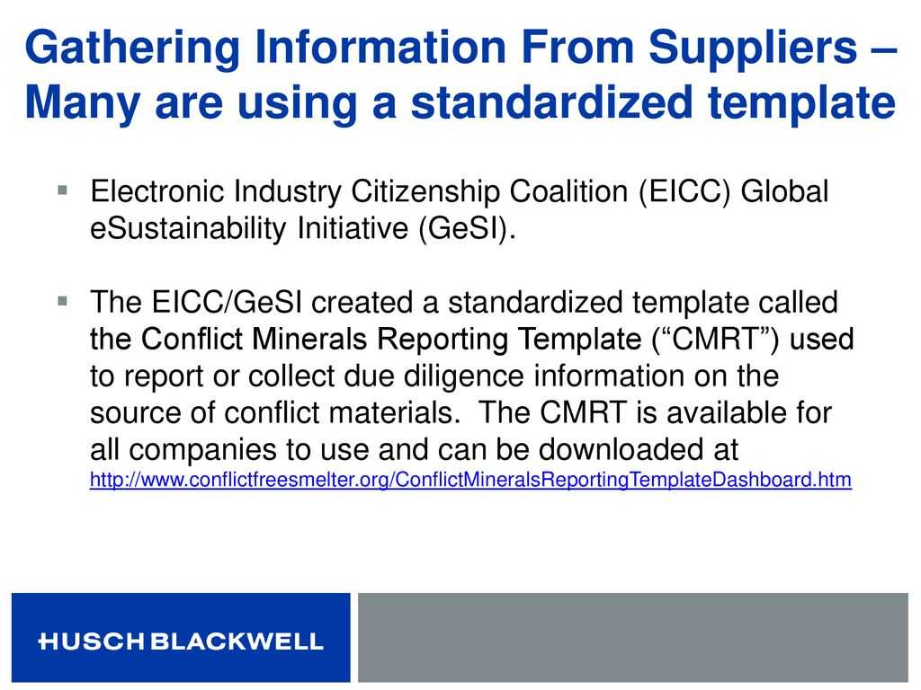 Conflict Minerals: Not Just For Public Companies – What Intended For Eicc Conflict Minerals Reporting Template