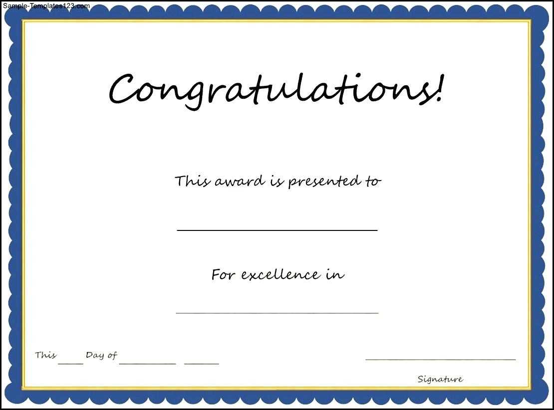 Congratulations Certificate Template For Congratulations Certificate Word Template