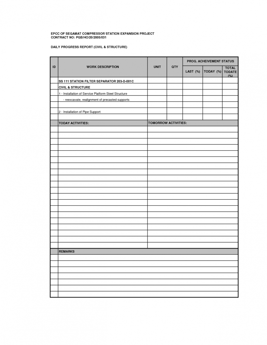 Construction Daily Report Template Examples Best Free For Construction Daily Progress Report Template